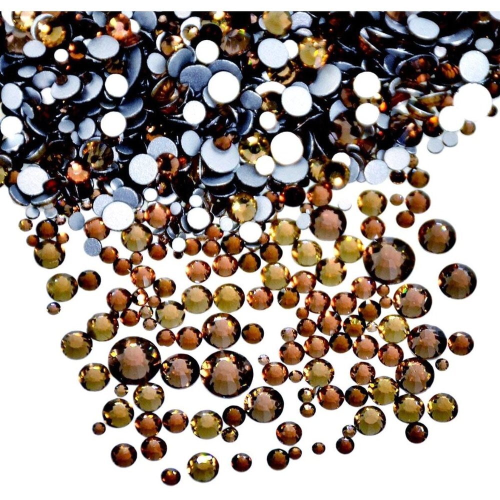 3/$30  Beads 1400 Pieces Mixed Size Glue on Quality Glass Flatback Rhinestones